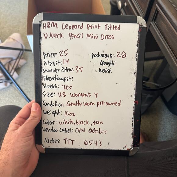 H&M Leopard Print Fitted V Neck Pencil Mini Dress US Women's 4 - Picture 6 of 6